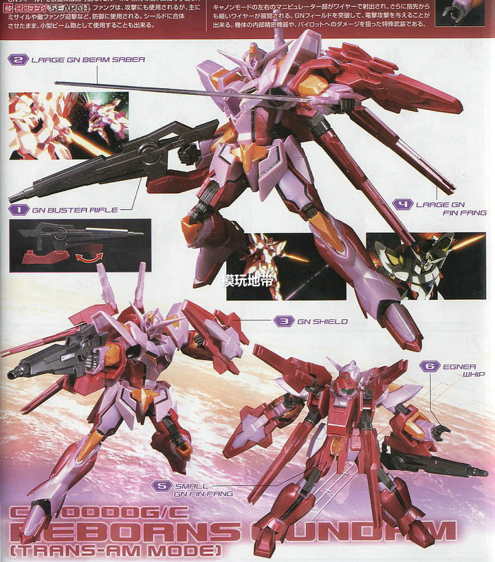 Bandai HG 00 REBORNS GUNDAM [Trans AM Mode]